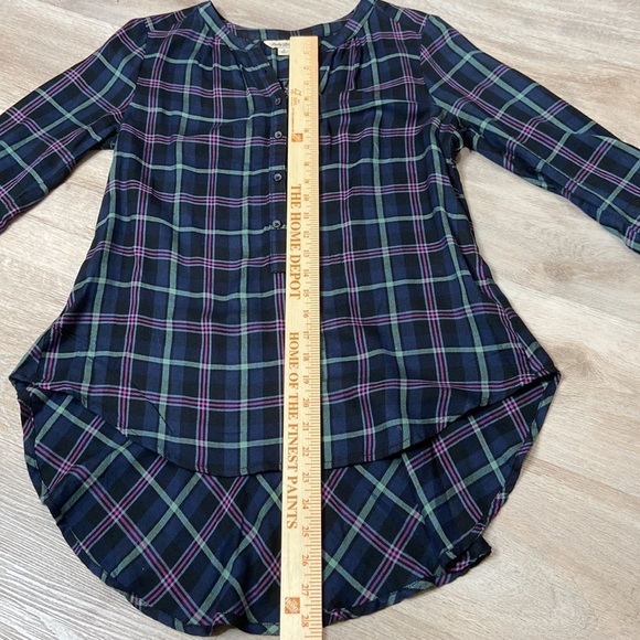 LUCKY BRAND Women’s Plaid V-neck Button Down Shirt Size Small - Picture 11 of 14